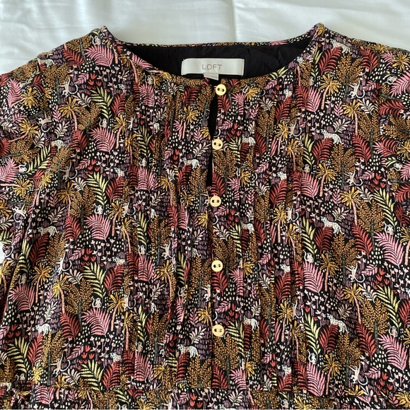 LOFT Paradise Pintucked Side Tie Dress - Picture 6 of 7